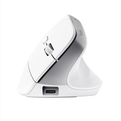 TRUST - Mouse ergonomico wireless BAYO+-White
