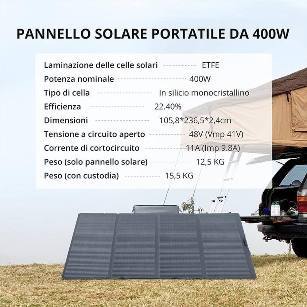 "ECOFLOW - Pannello solare portatile 400W-nero"