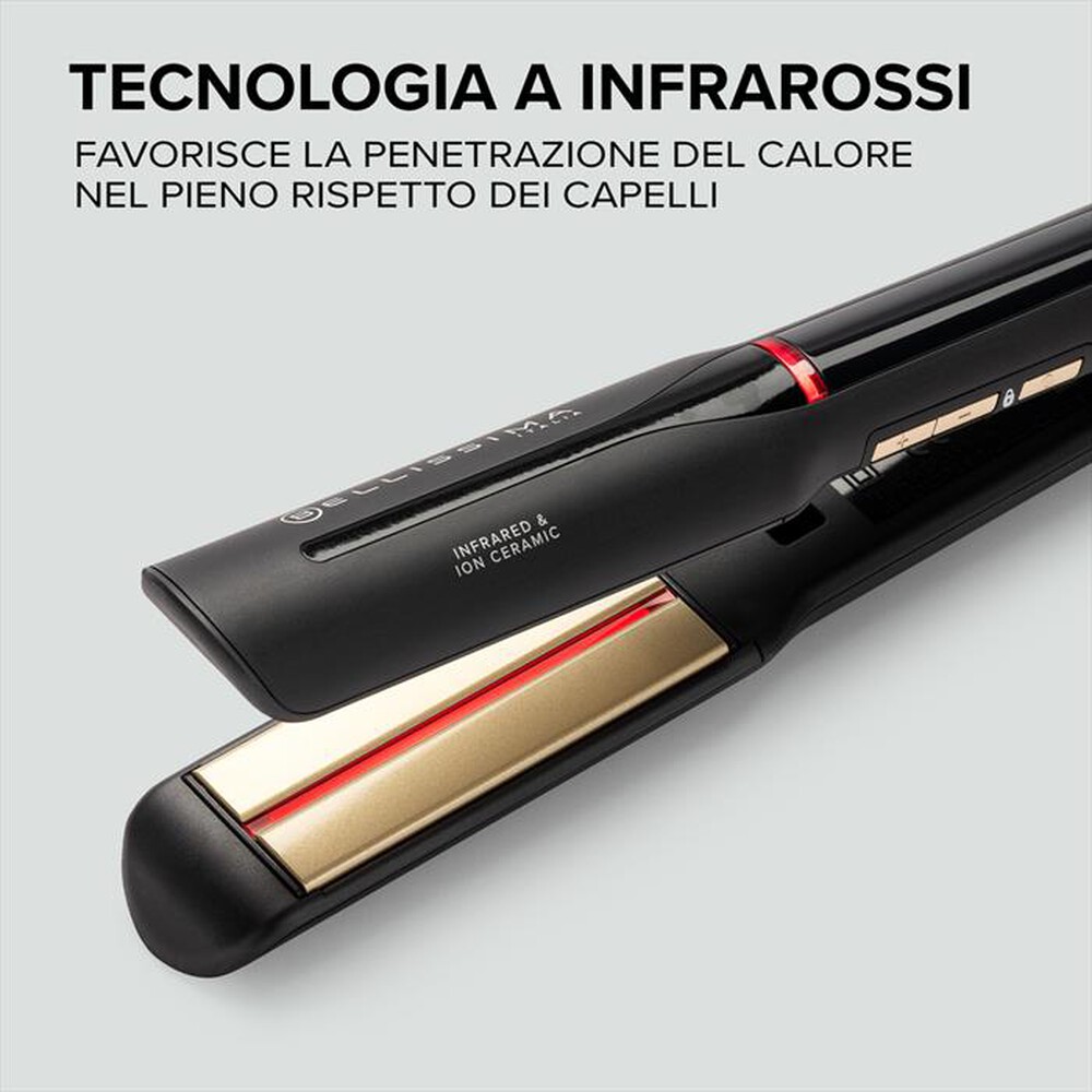 "BELLISSIMA IMETEC - PIASTRA CON INFRAROSSI CREATIVITY INFRARED-Matt Black Glam Gold"