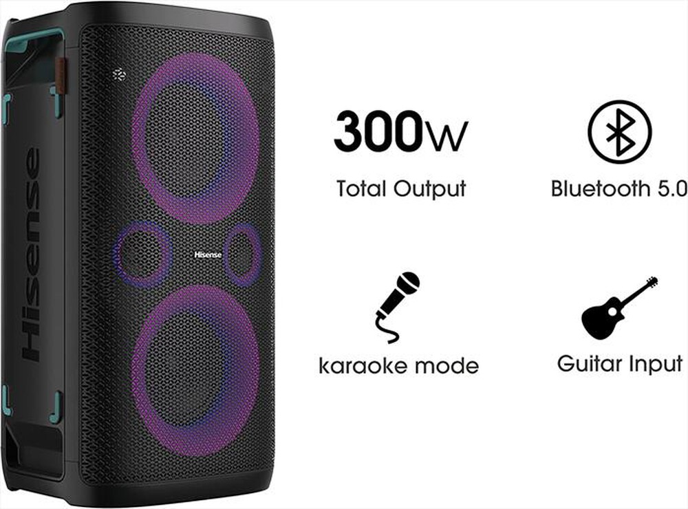 "HISENSE - Cassa acustica portatile PARTY ROCKER ONE-Black"