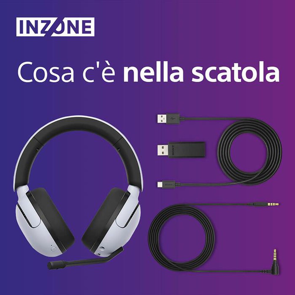 "SONY - Cuffie gaming wireless WHG500W.CE7-Bianco"
