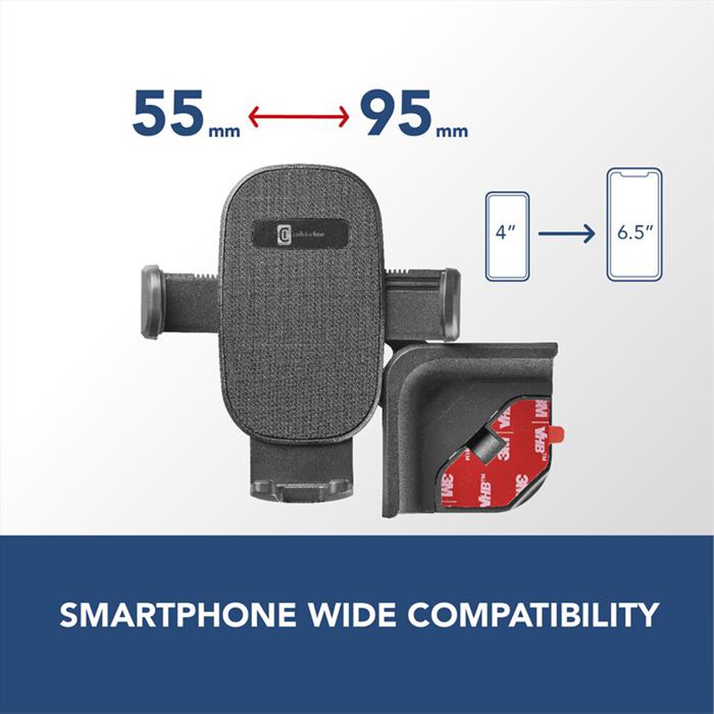 "CELLULARLINE - Supporto smartphone HUG SCREEN - TESLA CAR HOLDER-Black"
