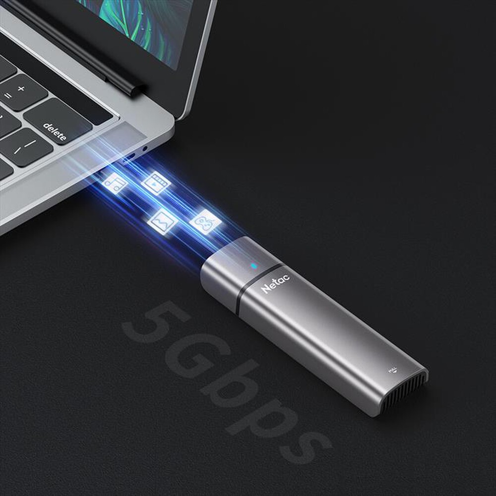 Immagine del prodotto NETAC - CABINET ENCLOSURE ALLUM.PER M.2 SATA CAVO USB C-ALUMINIO