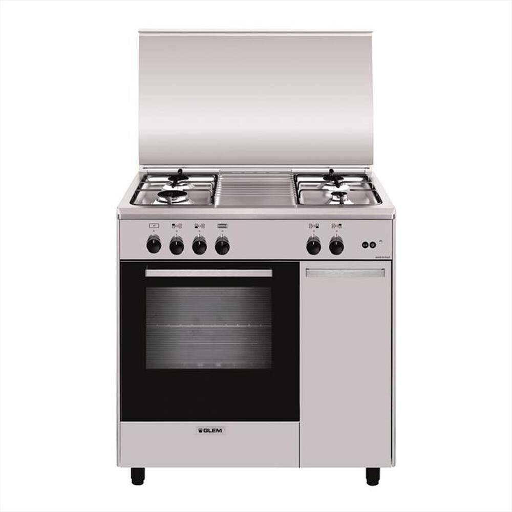 "GLEM GAS - Cucina a gas AS854GI Classe A-Inox"