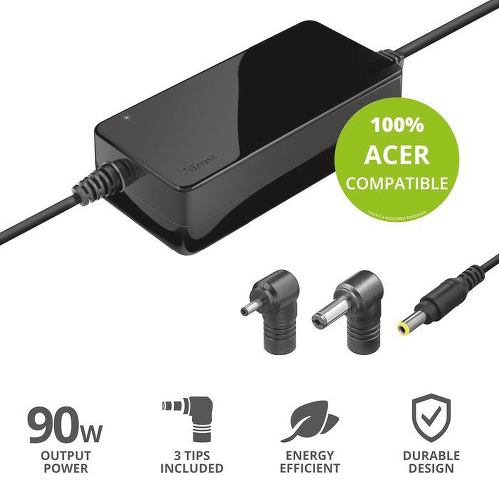 "TRUST - MAXO ACER 90W LAPTOP CHARGER-Black"