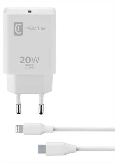 CELLULARLINE - ACHIPHKITC2LMFI20W Carica Batterie-Bianco