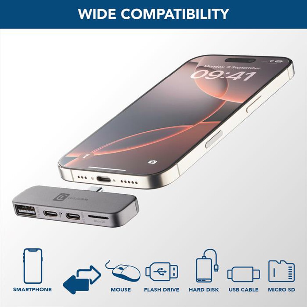 Immagine del prodotto CELLULARLINE - SMARTPHONE HUB 4-Nero