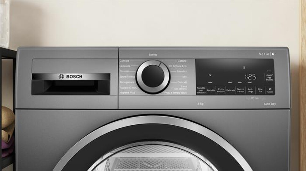 "BOSCH - Asciugatrice WQG233DRIT 8 Kg Classe A+++-GRIGIA ANTRACITE"