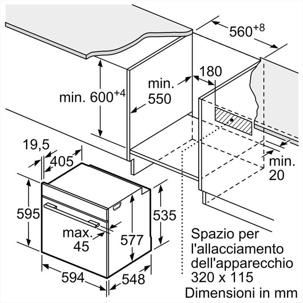 Immagine del prodotto BOSCH - Forno multifunzione HBG7321B1 Classe A+