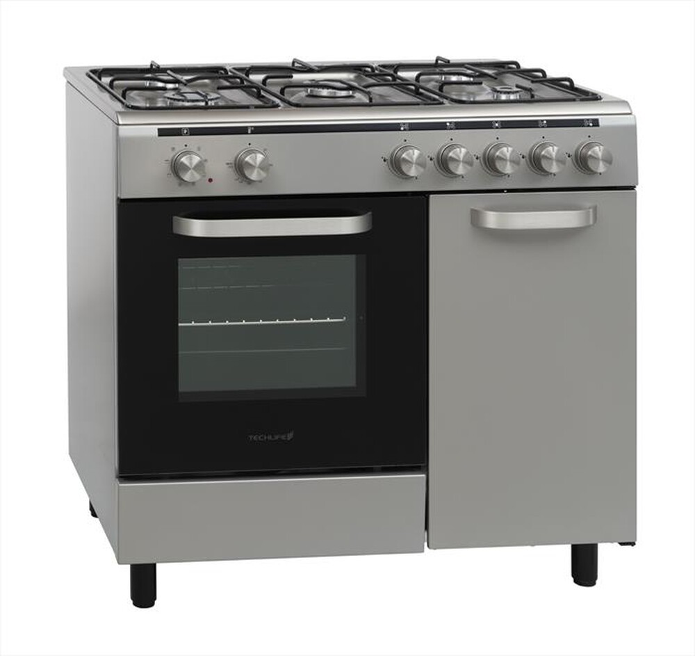 TECHLIFE - Cucina a gas TFCG90XFEV Classe A-Inox