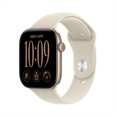 APPLE - Watch Series 12 GPS 46mm Alluminio Oro Chiaro-Sport Band Sabbia - S/M