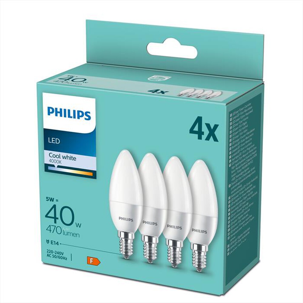 "PHILIPS - OLIVA E LUSTRE, 5 W, E14, 15000 H, BIANCO FREDDO"