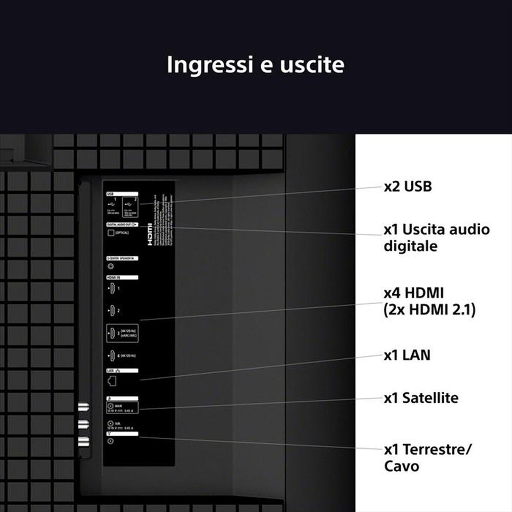 Immagine del prodotto SONY - Smart TV MINI LED FHD 85" K85XR55BP.CEI-Nero