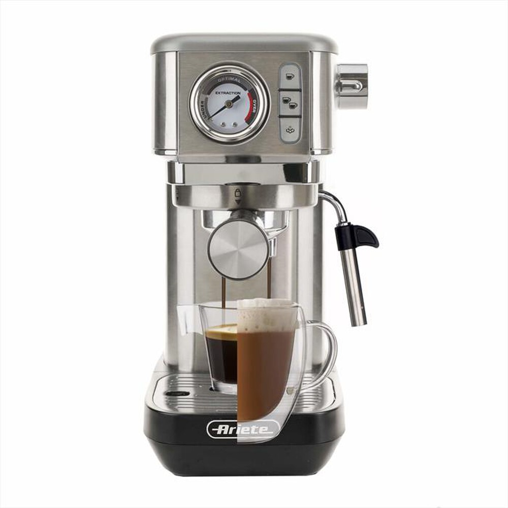 "ARIETE - 1381 Macchina da caffè espresso con manometro-Silver"