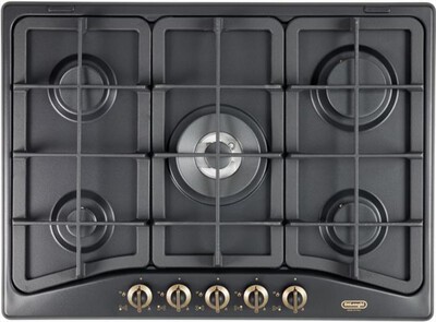 DE LONGHI - Piano cottura a gas ANF 57 PRO 5 fuochi 68cm-Antracite,  DE LONGHI - Piano cottura a gas ANF 57 PRO 5 fuochi 68cm-Antracite