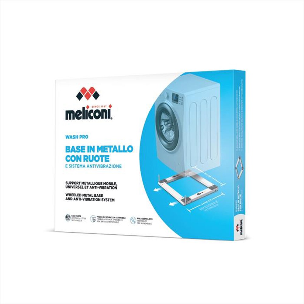 "MELICONI - BASE WASH PRO Base con ruote-Metallo, bianco"