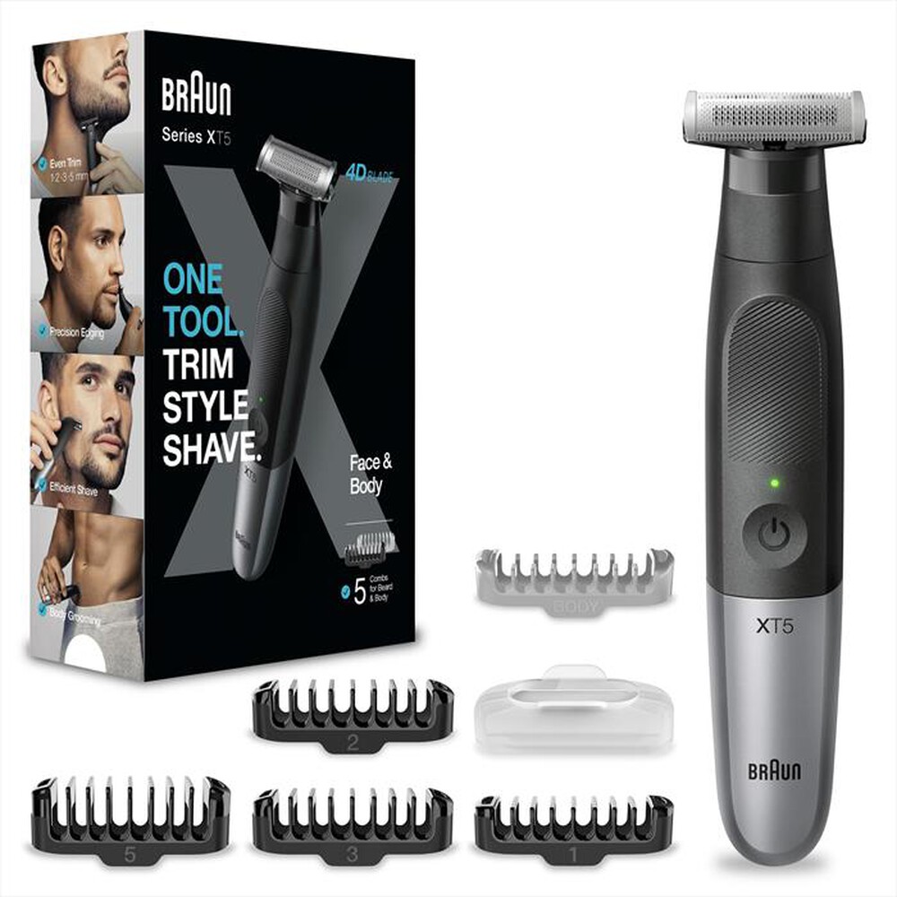 "BRAUN - Regolabarba SERIES X XT5100-NERO/GRIGIO METALLIZZATO"