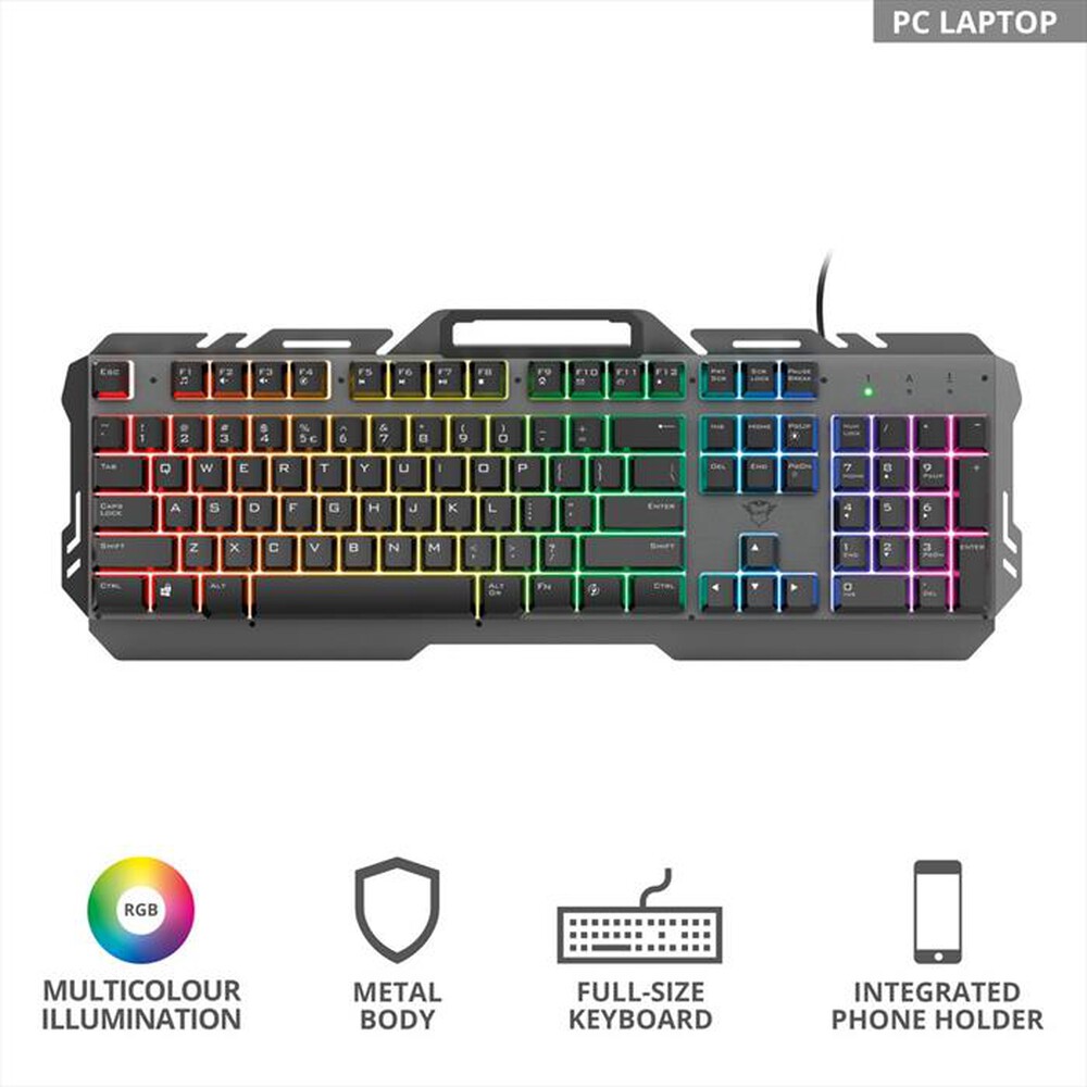 Immagine del prodotto TRUST - GXT853 ESCA METAL KEYBOARD IT-Black - Illuminated