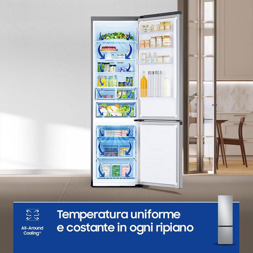 "SAMSUNG - Frigorifero combinato RB38C603DSA/EF ClasseD 390lt-SILVER INOX"