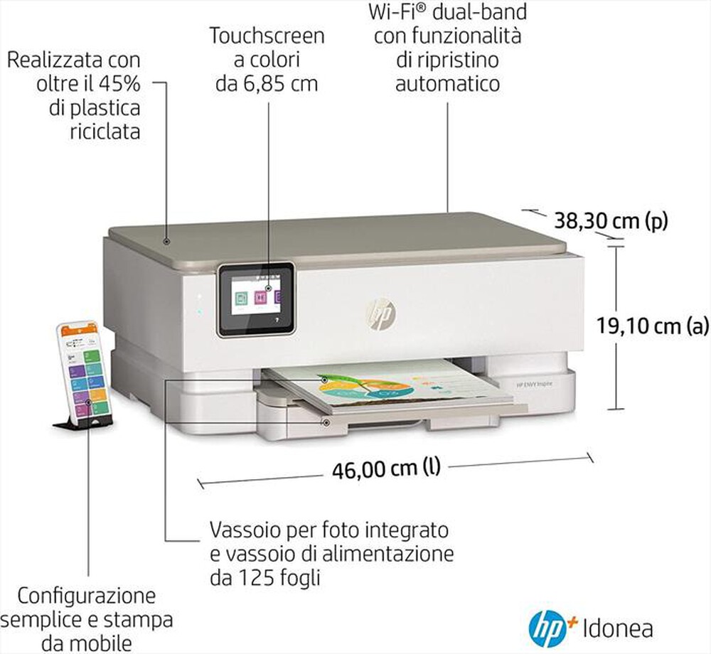 Immagine del prodotto HP - MULTIFUNZIONE ENVY 7220E 3 MESI DI INSTANT INK HP+-Bianca