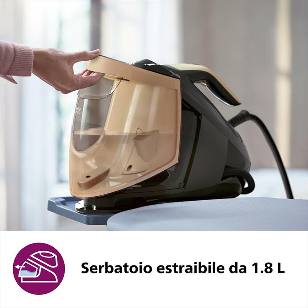 "PHILIPS - Sistema stirante PERFECTCARE SERIE 8000 PSG8140/80-Nero/Oro"