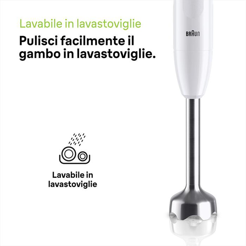 "BRAUN - Frullatore a immersione Minipimer MQ10.201M-Bianco"