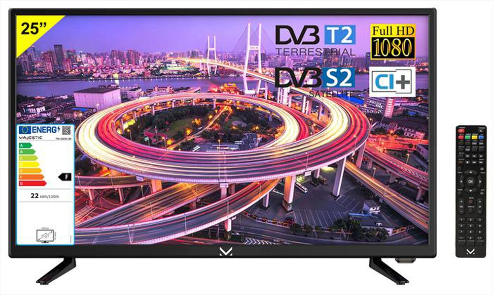 "MAJESTIC - TV LED FHD 25\" TVD 225 S2-Nero"