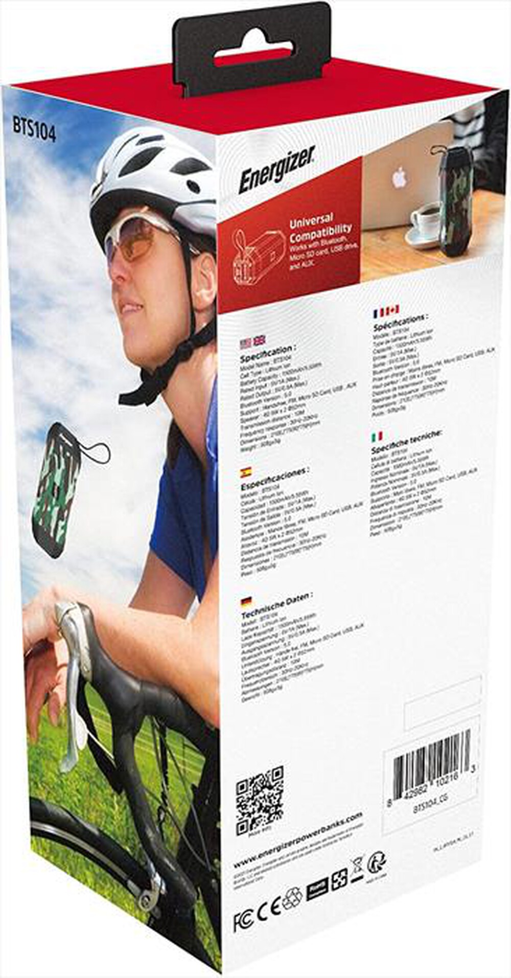 Immagine del prodotto ENERGIZER - BST104 SPEAKER PORTATILE BLUETOOTH-MILITARE