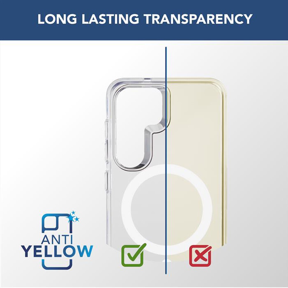 "CELLULARLINE - Custodia magnetica GLOSS MAG per Galaxy S25-Trasparente"