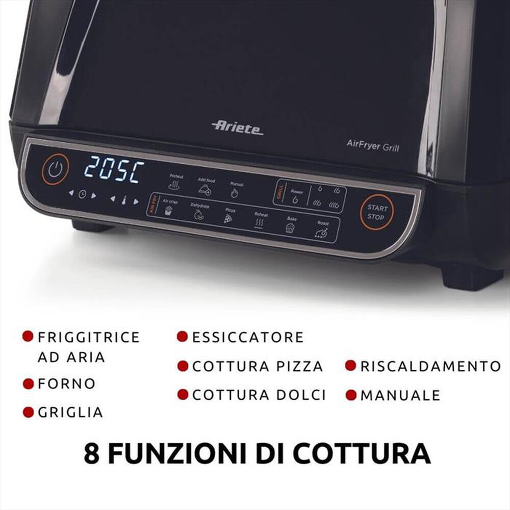 "ARIETE - 4635/00 FRIGGITRICE AD ARIA E BISTECCHIERA-Black"