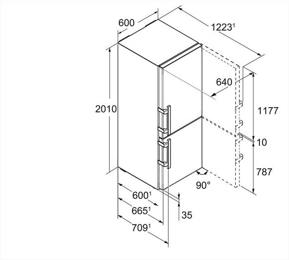 Immagine del prodotto LIEBHERR - Frigorifero combinato CBNES 4875-20 Classe B-Acciaio