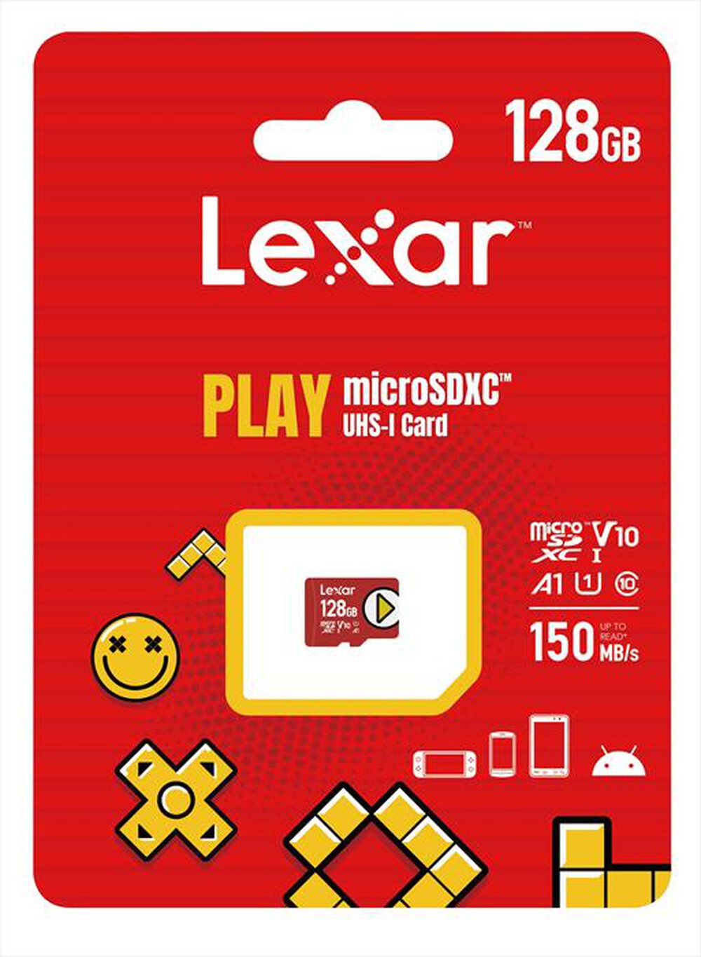 "LEXAR - 128GB PLAY MICROSDX UHS-I-Red"