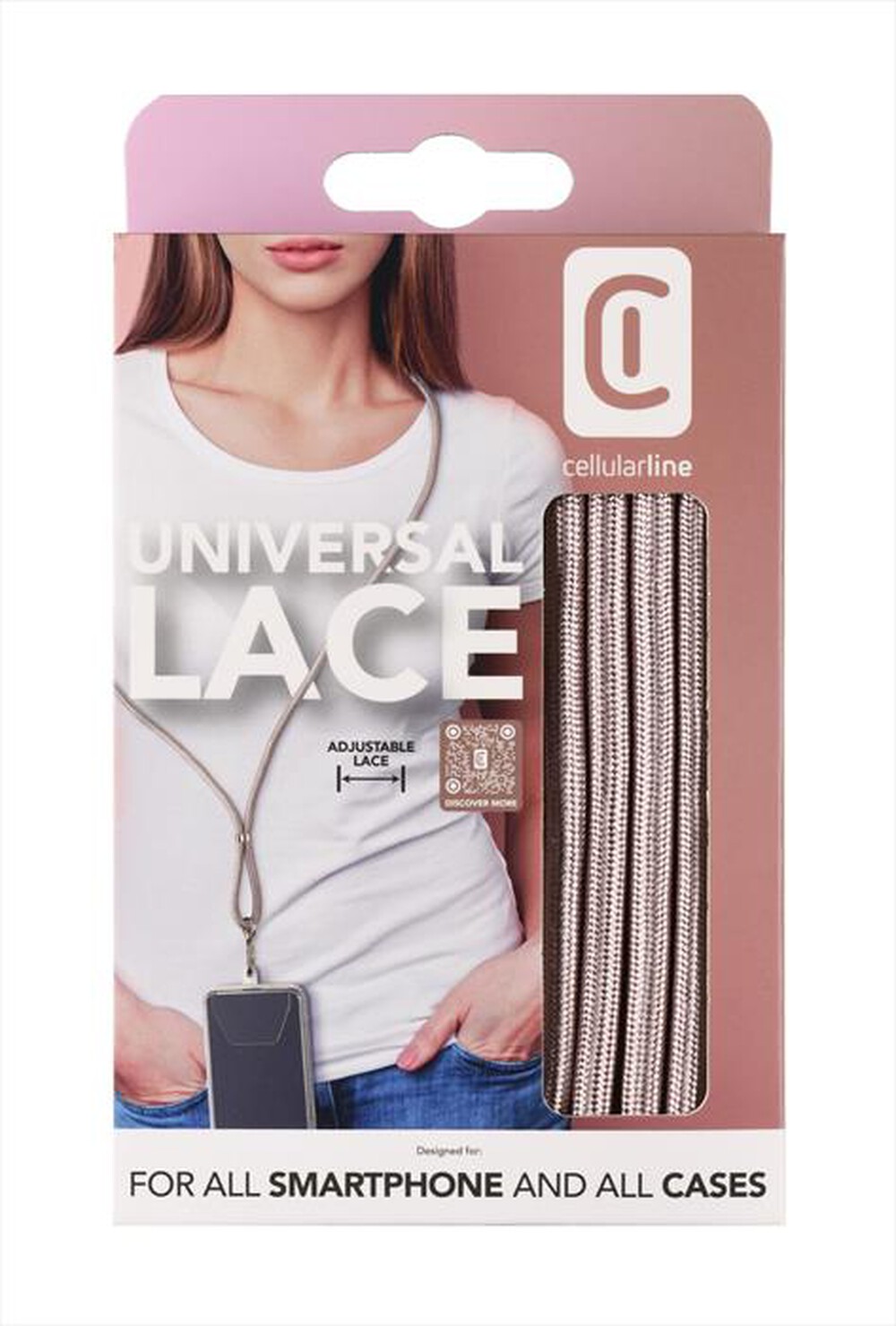 "CELLULARLINE - Laccio da collo universale per smartphones-Pink"