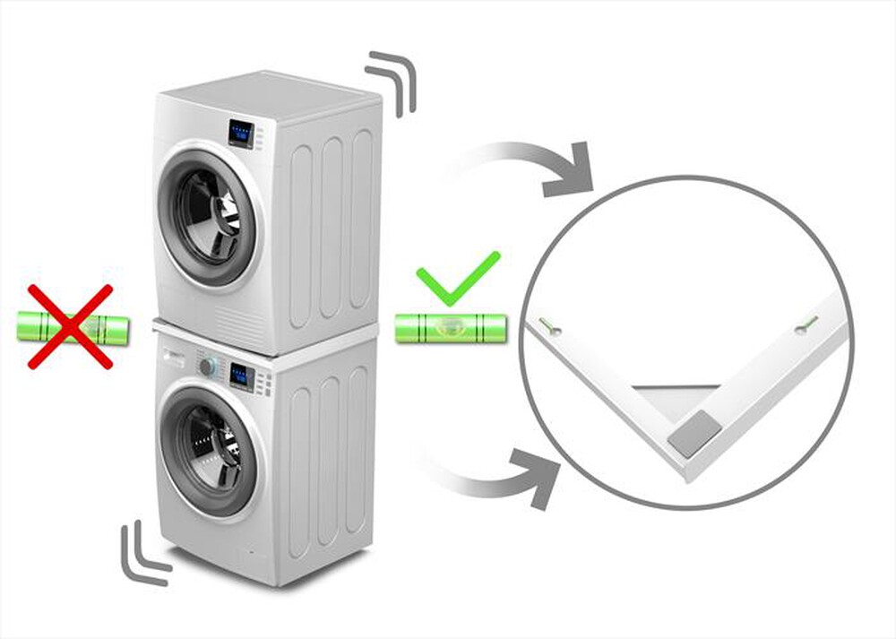 Immagine del prodotto MELICONI - Kit lavatrice-asciugatrice TORRE UP-Tecnopolimero bianco