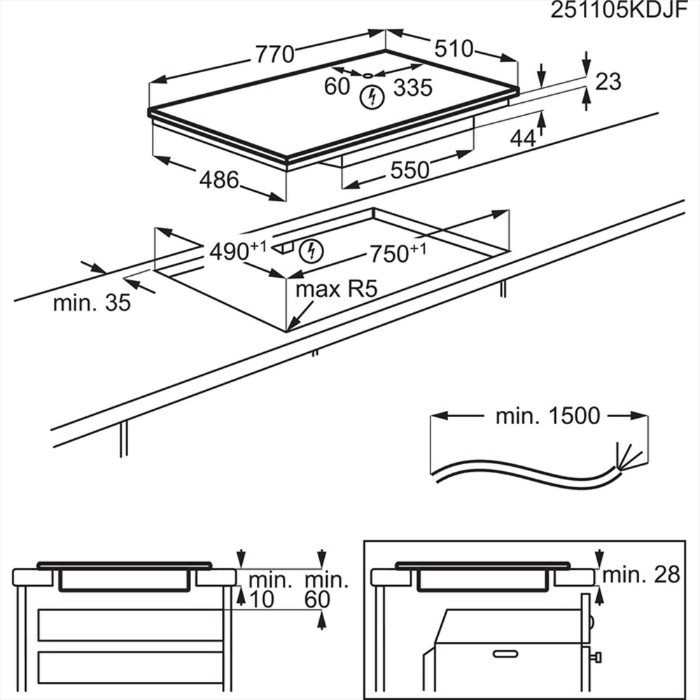 Immagine del prodotto AEG - Piano cottura elettrico TI84IB30IZ 77 cm-Nero