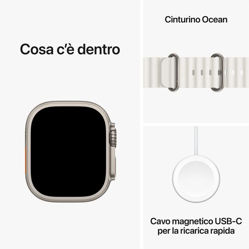"APPLE - Watch Ultra 2 GPS + Cellular Cassa 49mm-Bianco"