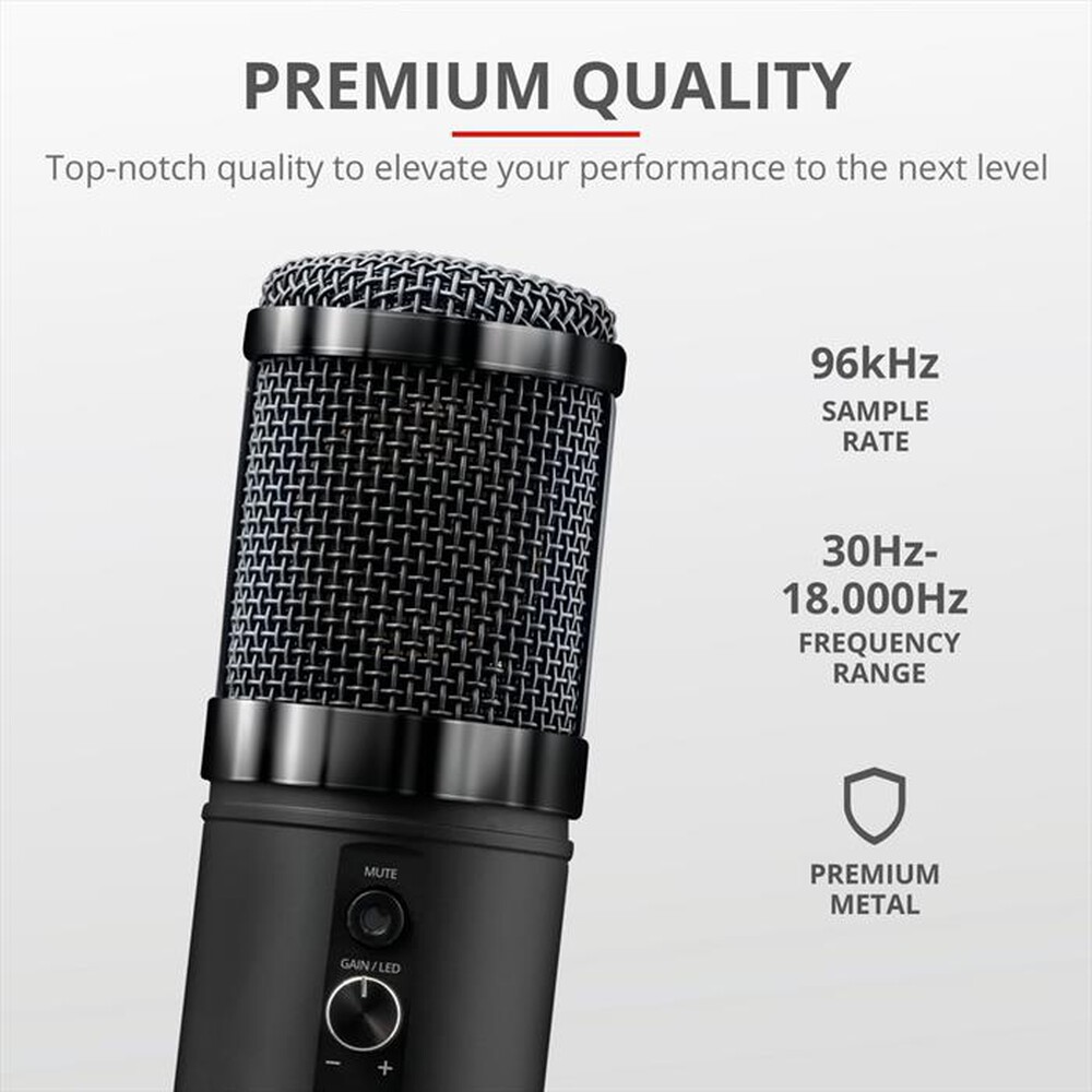 "TRUST - GXT256 EXXO STREAMING MICROPHONE-Black RGB"