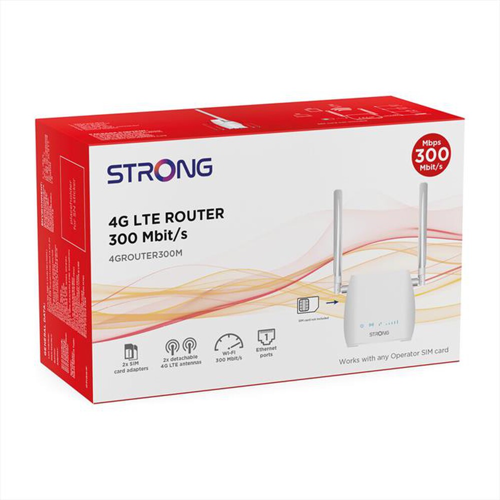 "STRONG - 4GRouter Mini Wireless per ogni Sim 4GROUTER300M-bianco"