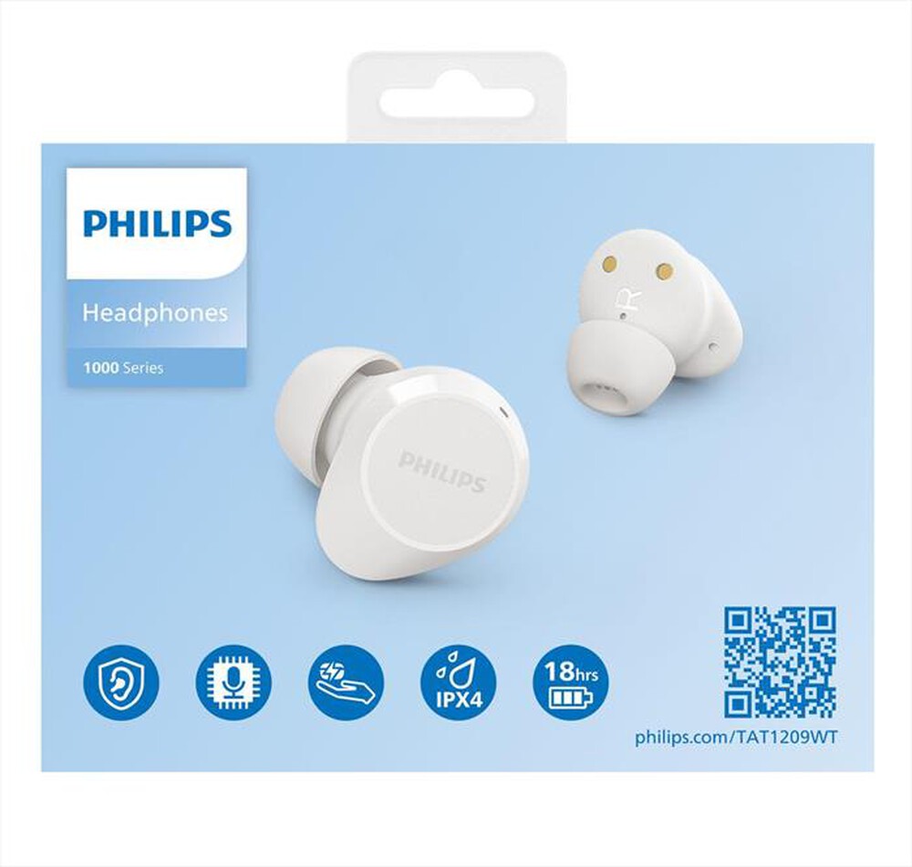 "PHILIPS - Auricolari bluetooth TAT1209WT/00-WHITE"