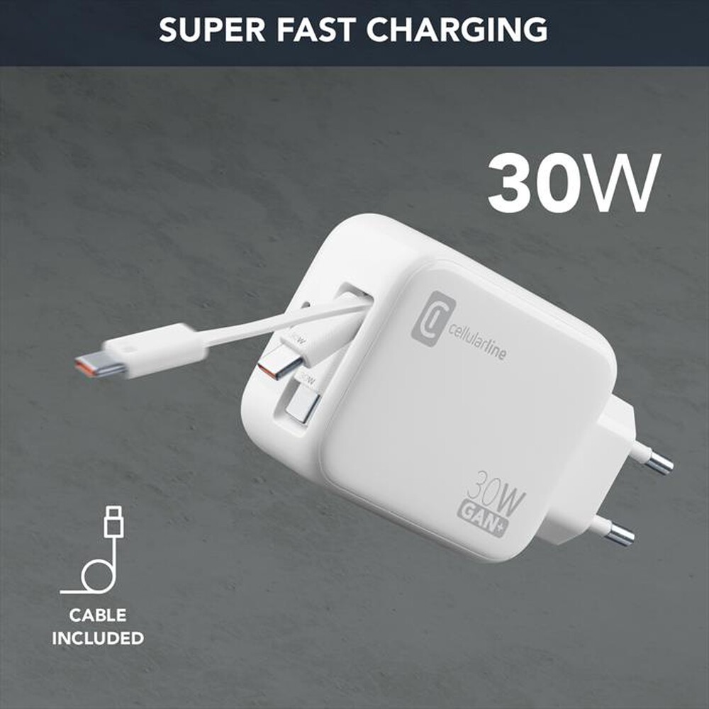 Immagine del prodotto CELLULARLINE - RETRACTABLE POWER 30W-Bianco