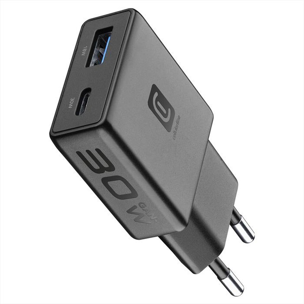 Immagine del prodotto CELLULARLINE - Caricatore Power Lite Slim 30W Dual USB-A + USB-C-Nero