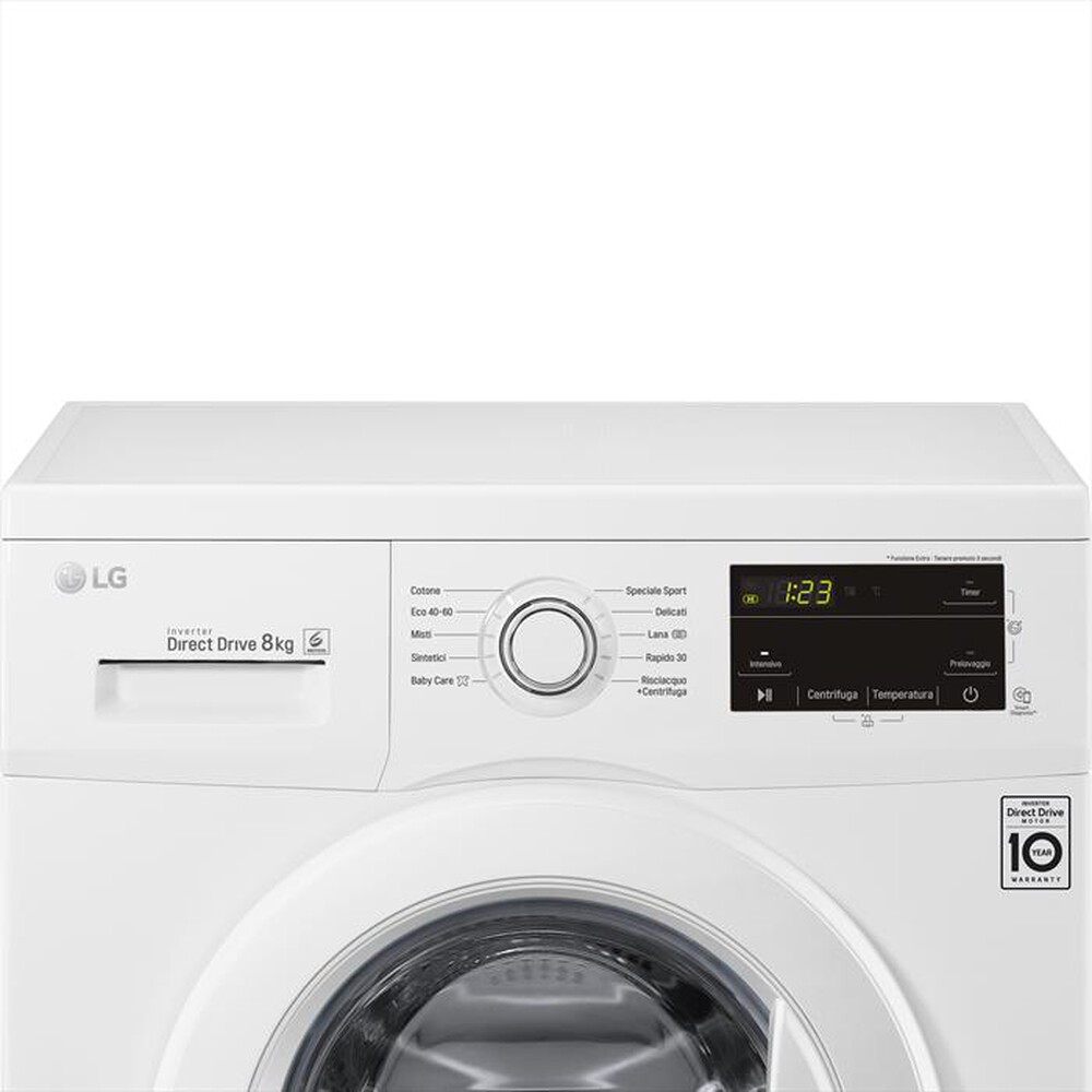 "LG - Lavatrice F4J3TN3WE 8 Kg Classe D-White"