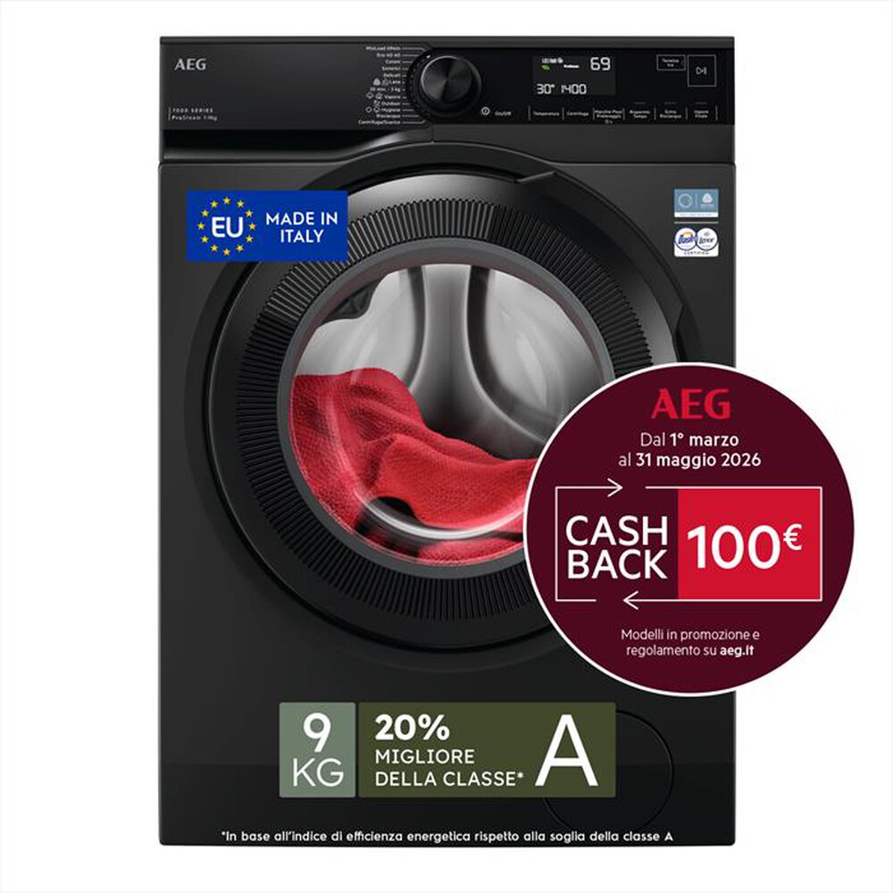 AEG - Lavatrice LR7FH94DG 9Kg Classe A-Nero