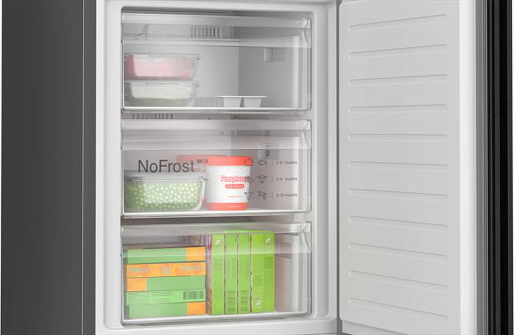 Immagine del prodotto BOSCH - Frigorifero Combinato KGN392XCF Classe C 203x60 cm-Acciaio nero anti-impronta