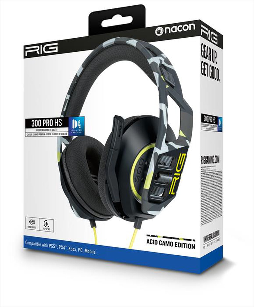 "NACON - CUFFIE GAMING RIG 300 PRO HS PS5/PS4, VERDE ACIDO-Verde Acido"