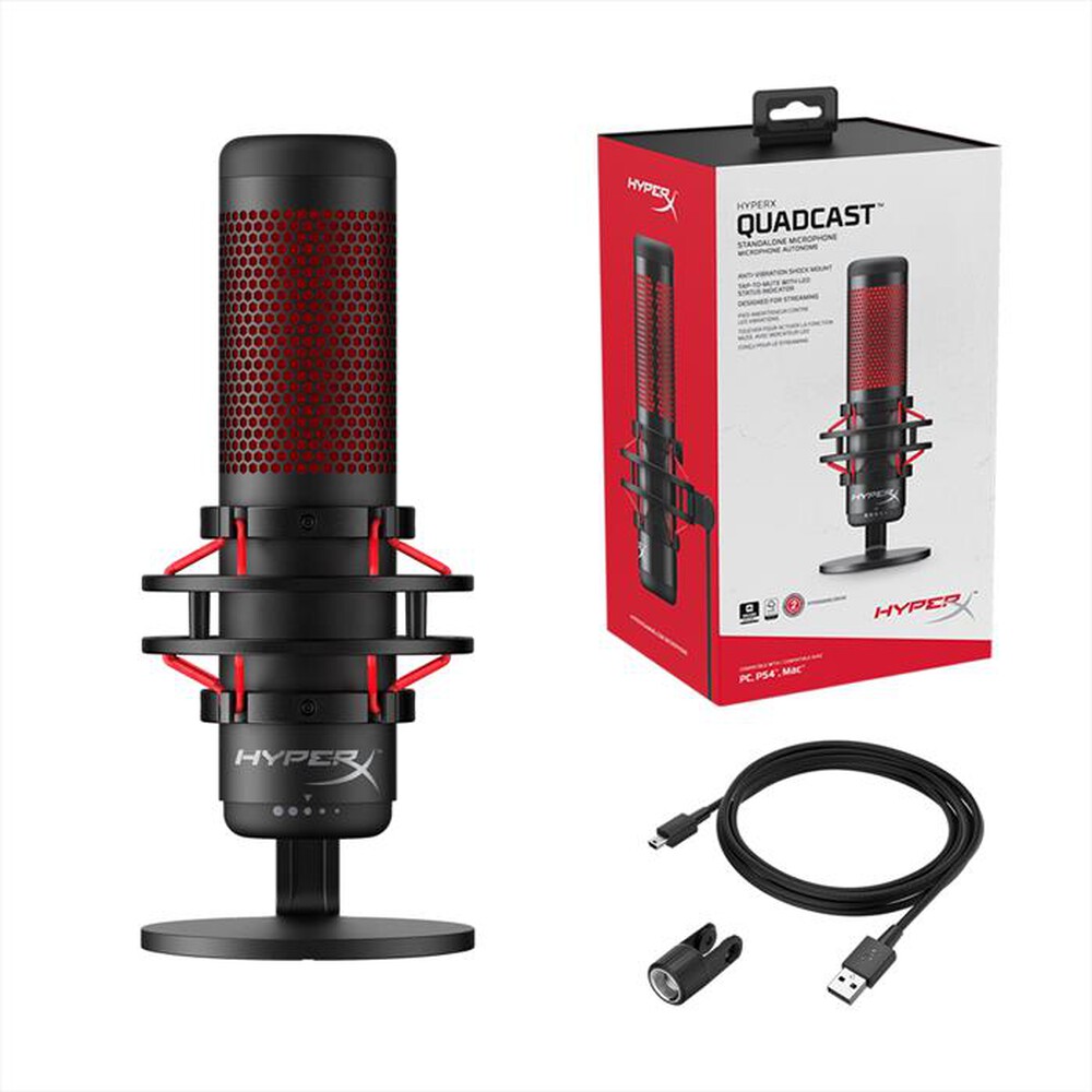"HYPERX - Microfono QUADCAST-Red"