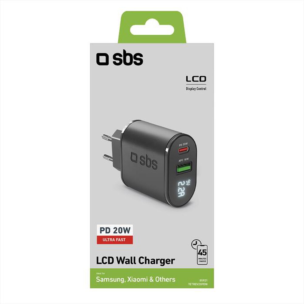 "SBS - Travel charger TETREV20PDW-Nero"