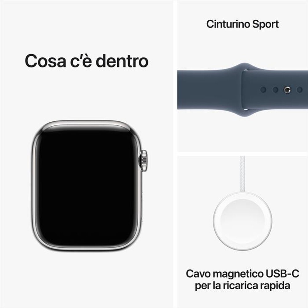 "APPLE - Watch Series 9 GPS + Cellular Cassa 45mm - S/M-Blu Tempesta"