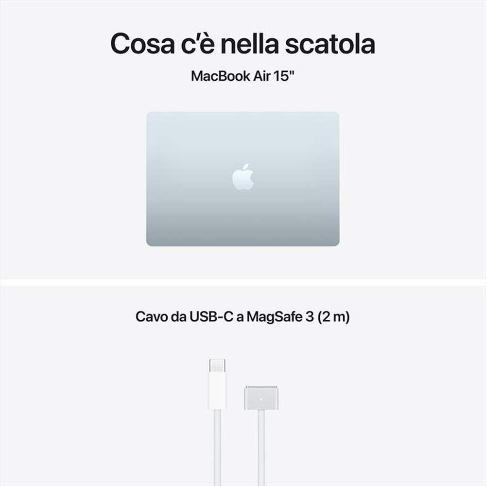 Immagine del prodotto APPLE - MacBook Air 15" M5 Core 10 CPU 10 GPU 24GB 1TB SSD-Celeste