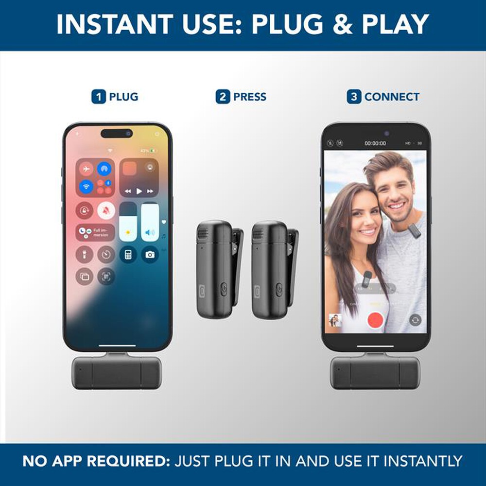 Immagine del prodotto CELLULARLINE - Talk Pro Kit di due microfoni e un ricevitore-Nero